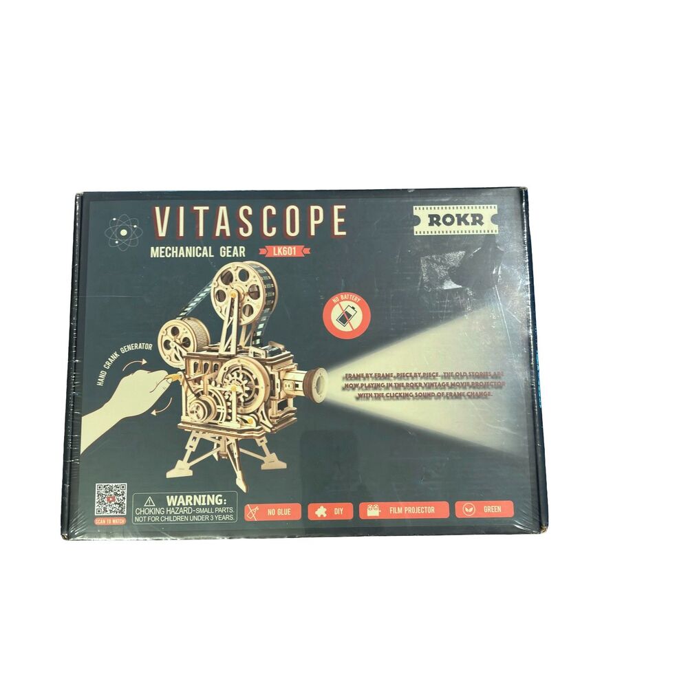 ROKR Vitascope LK601 3D Wooden Film Projector Puzzle New Sealed 183pc